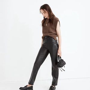 The Petite Perfect Vintage Straight Jean: Faux Leather Edition